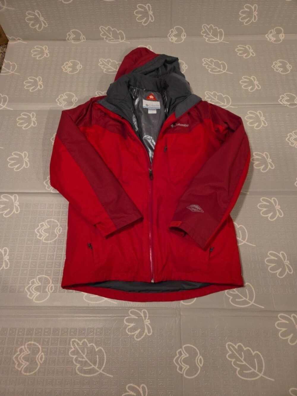 Columbia Mens Omni Heat Core Interchange Red Grey Winter Ski Jacket Size Medium